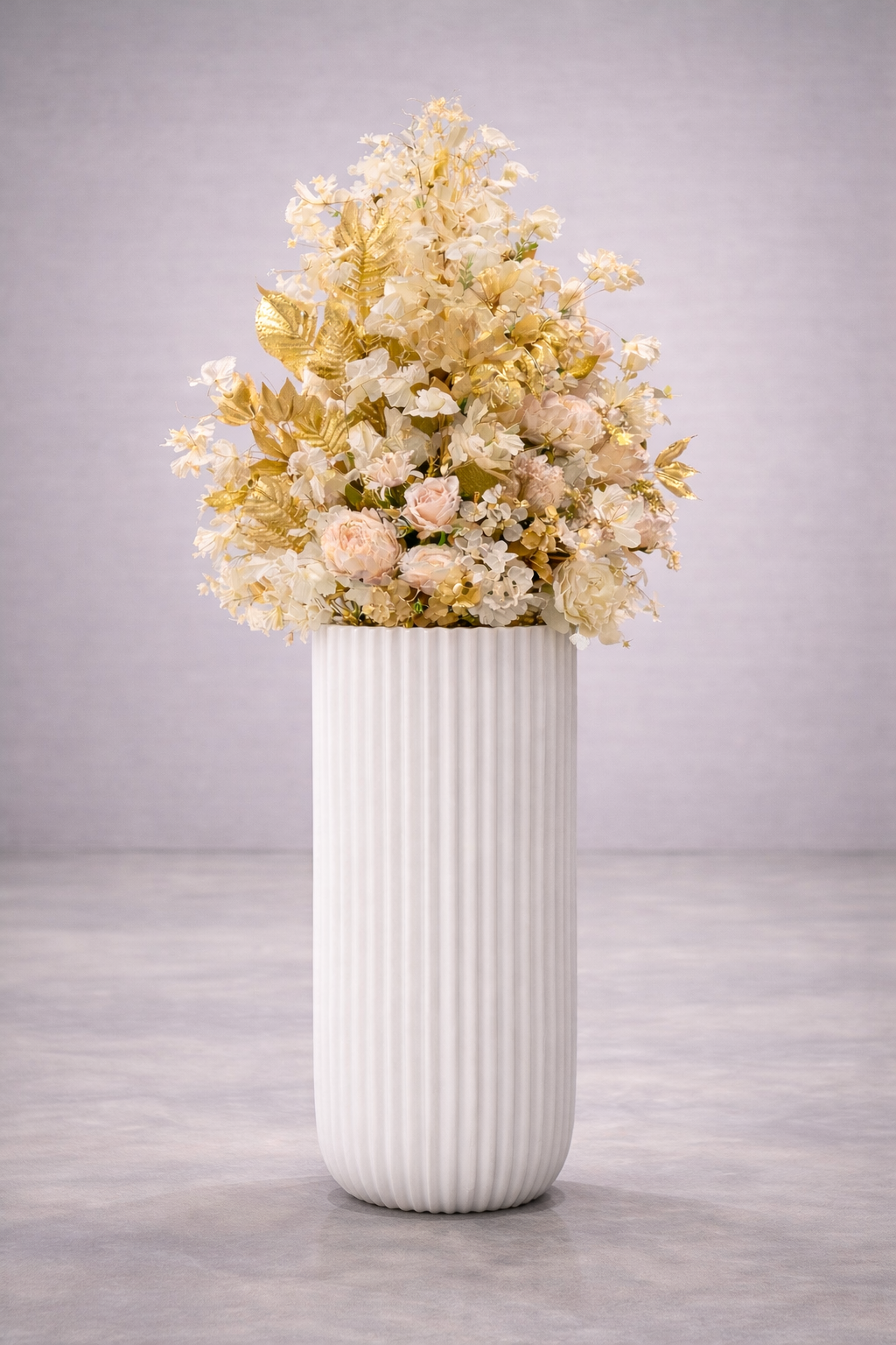 OM374-90 Gold Mix flower Gold&Cream