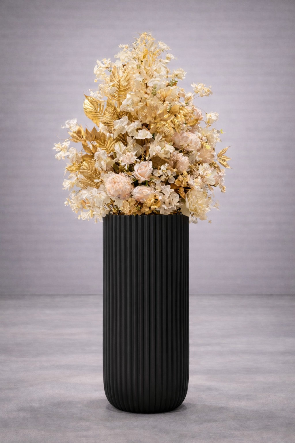 OM374-90 Gold Mix flower Gold&Cream