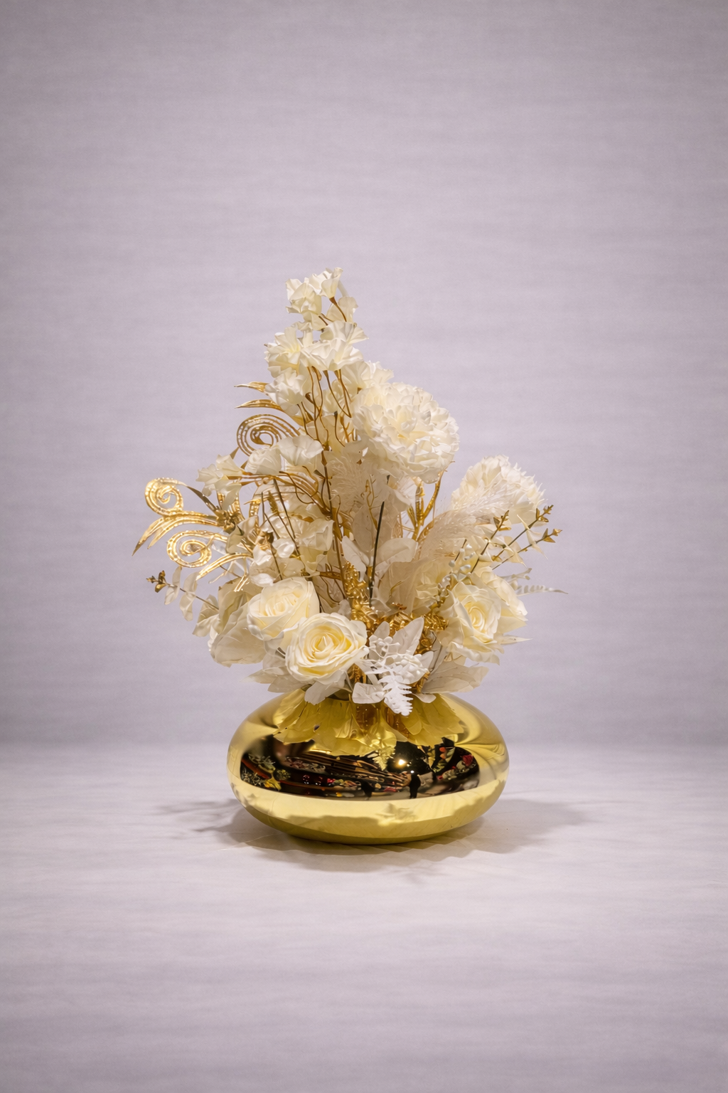 673-1 Goud Mix bloem Wit