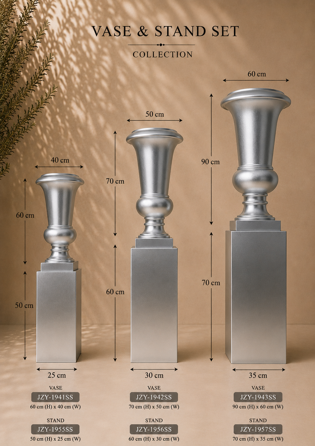 Silver Vase with Stand