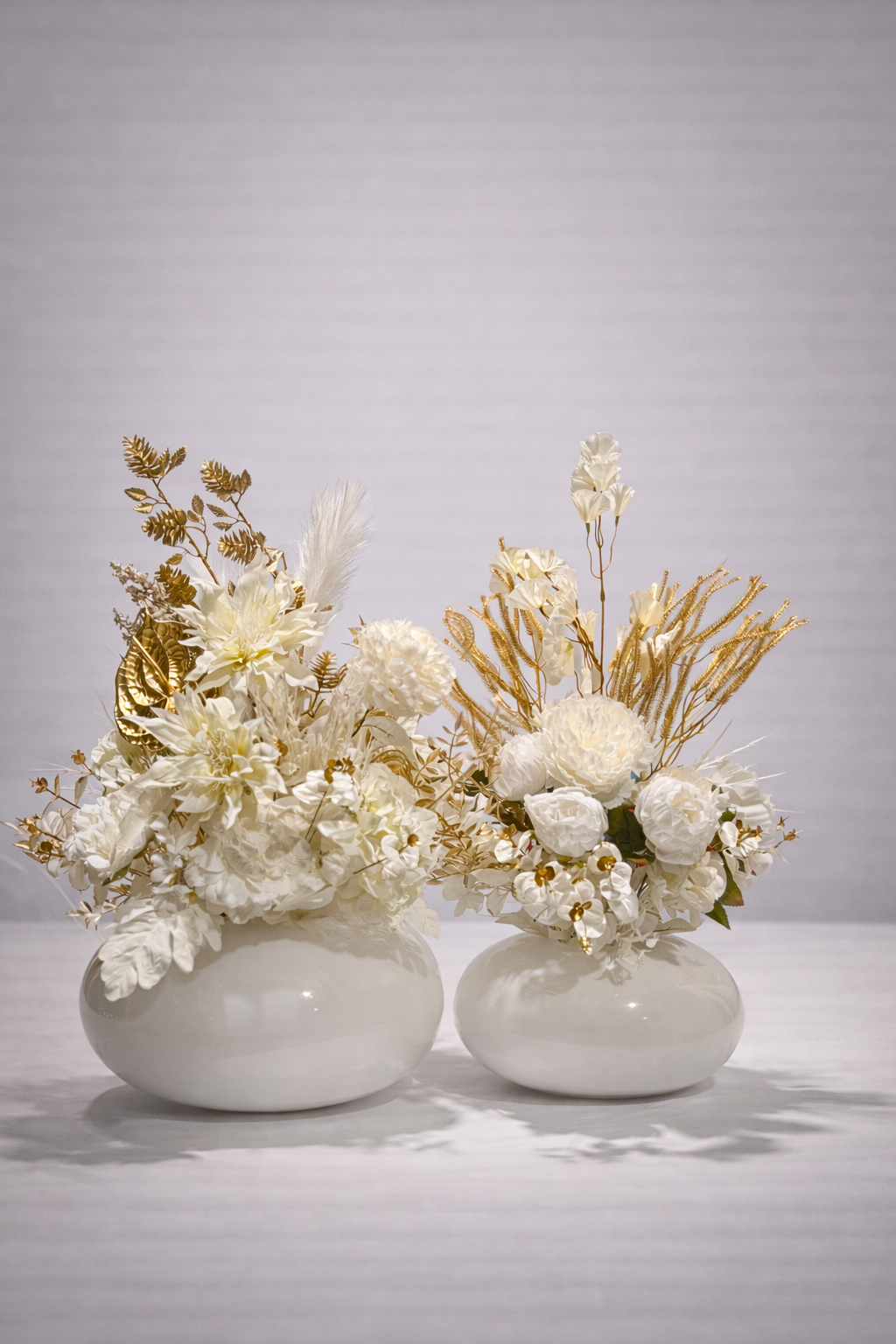 673 | 673-1 Witte mix bloem Wit & Goud