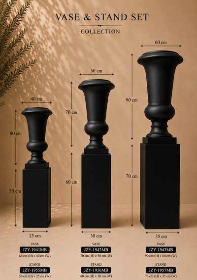 Black Vase with Stand