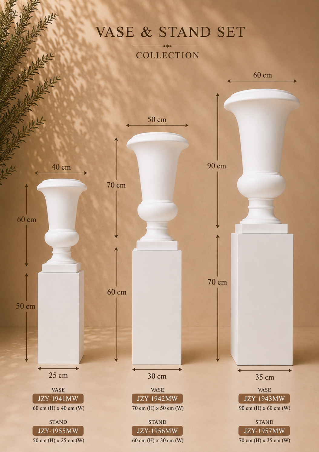 White Vase with Stand