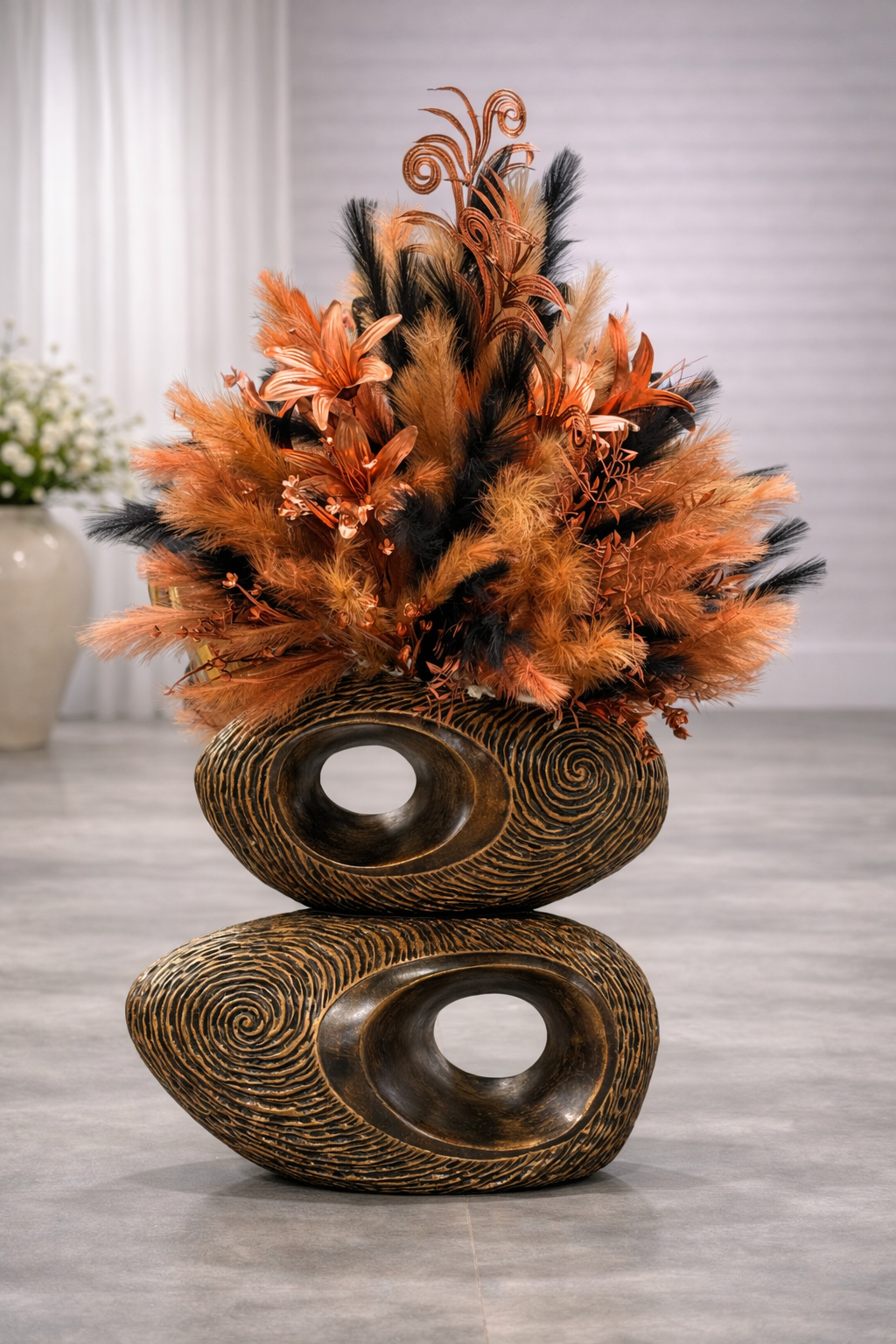 OM411 Bronze Mix flower Brown&Black